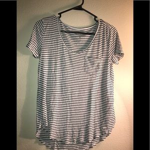 Black and white striped soft tee